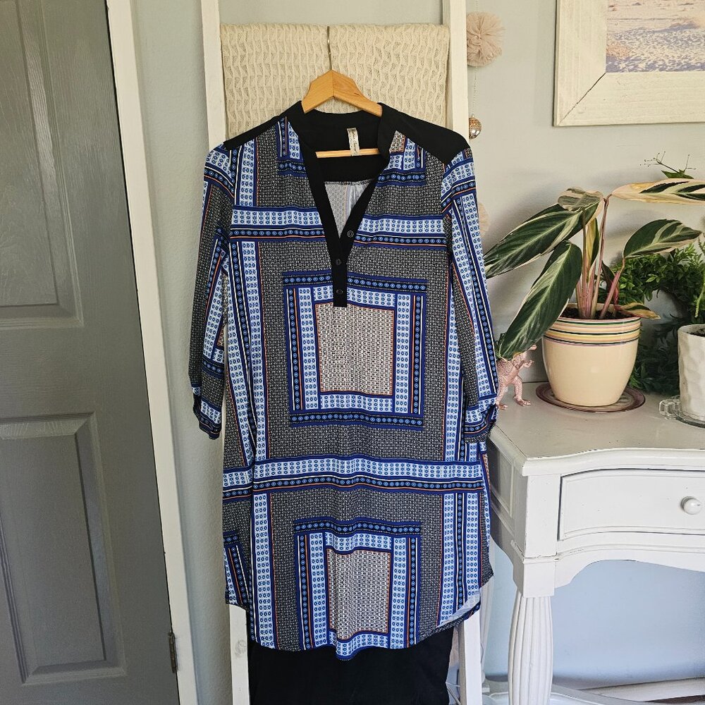 Perception Concept Geometric T-Shirt Dress – Size Large, Belt Missing